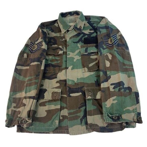 US Air Force Combat‎ Woodland Camo Field Jacket Top Hot Weather Coat Small Reg - Picture 1 of 11